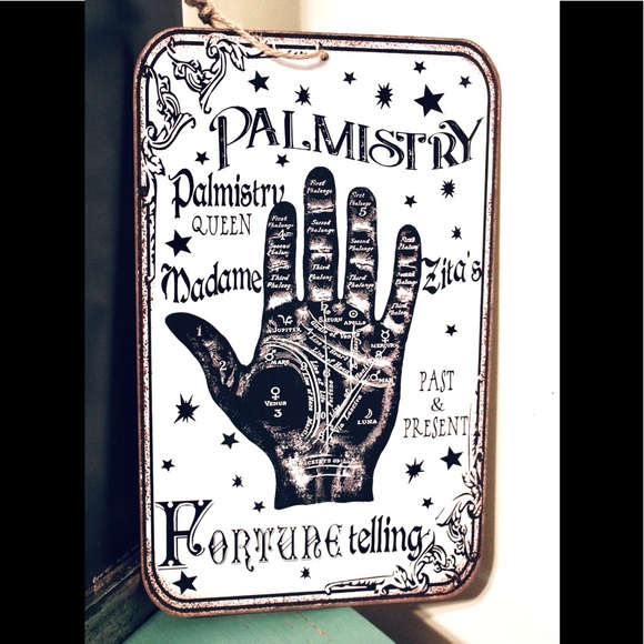 HALLOWEEN PALM READING FORTUNE TELLER WALL SIGN - Picture 5 of 14